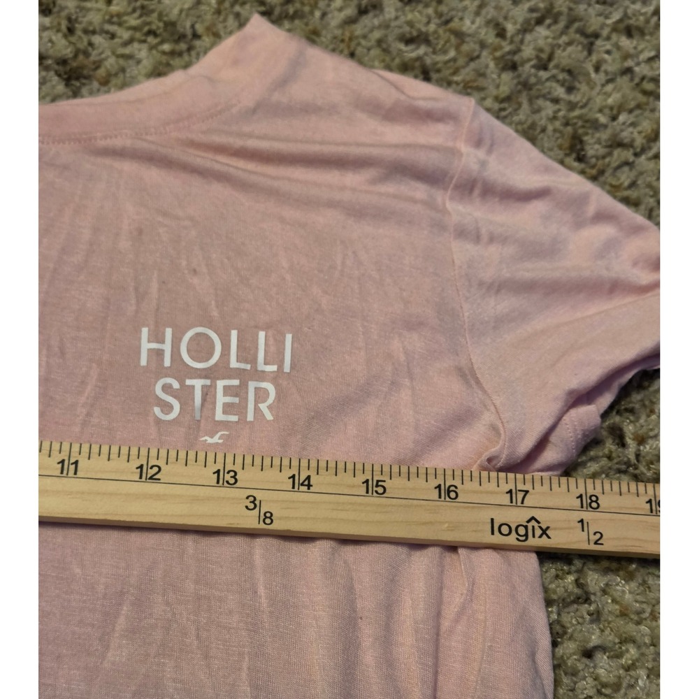 Hollister Easy Dip Tye‎ Short Sleeve T-Shirt Women's Size Small Pink Blue - Picture 3 of 7